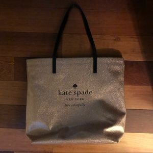 Kate spade rose gold glitter tote